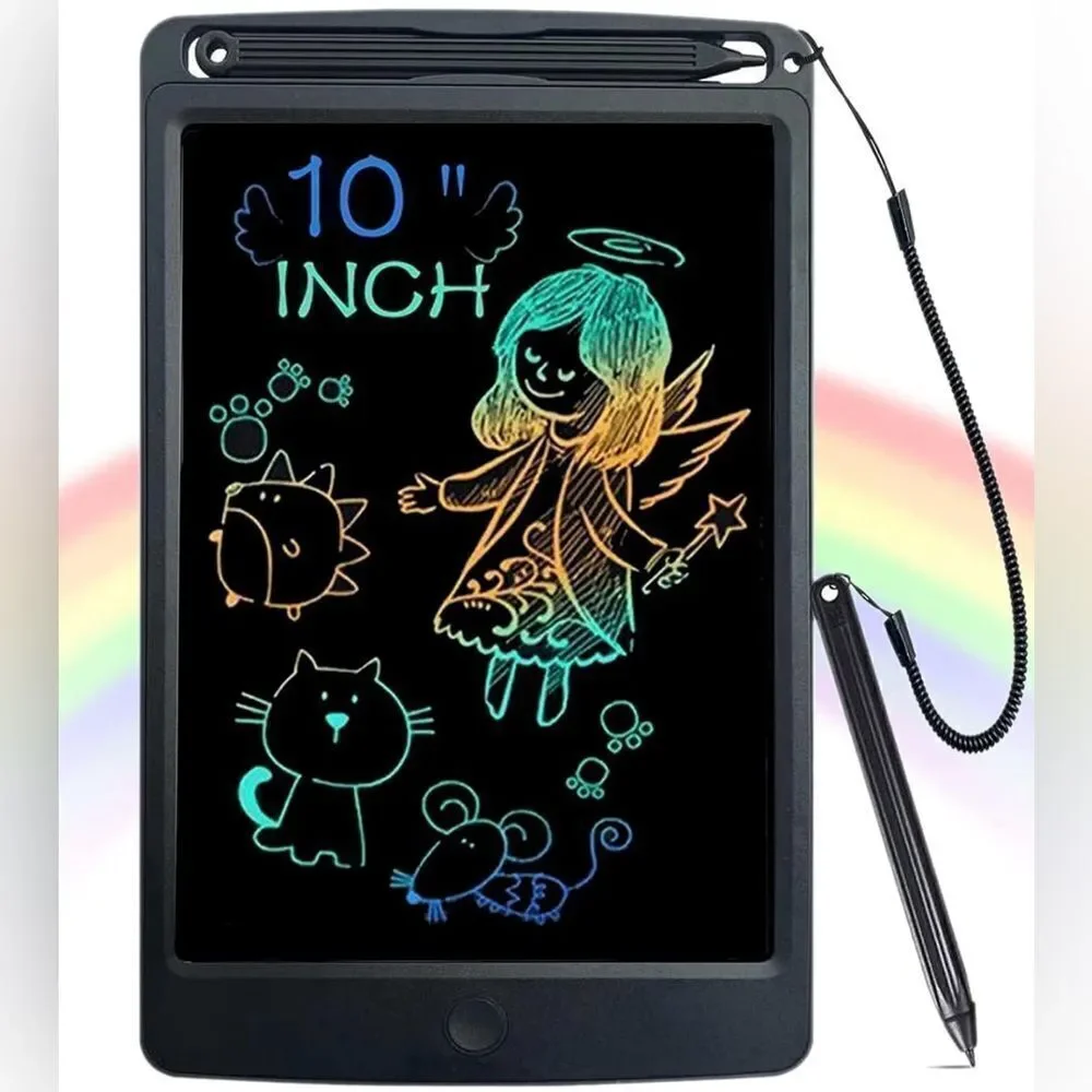 10” Black LCD Writing Tablet For Toddlers Doodle Drawing Board NIB